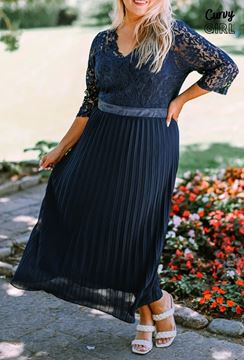 Picture of CURVY GIRL NAVY LACE DRESS